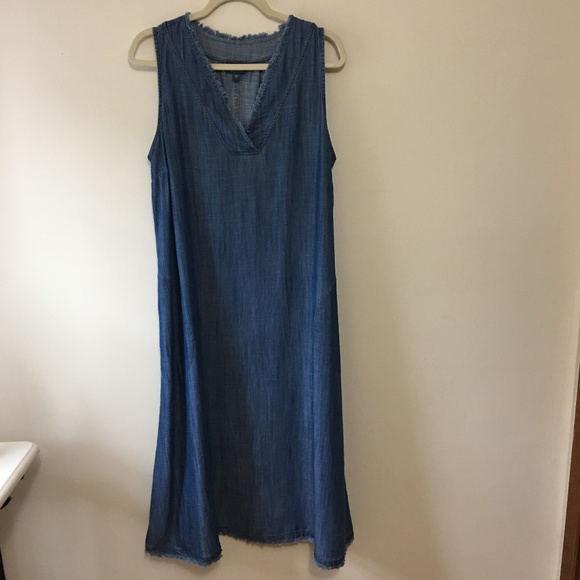 J. Jill Dresses J Jill Womens Sleeveless Denim Maximidi Dress